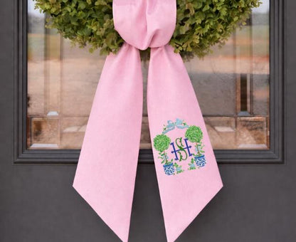 Ginger Jar & Topiary Theme Wreath Sash Collection