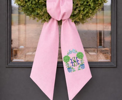 Ginger Jar & Topiary Theme Wreath Sash Collection