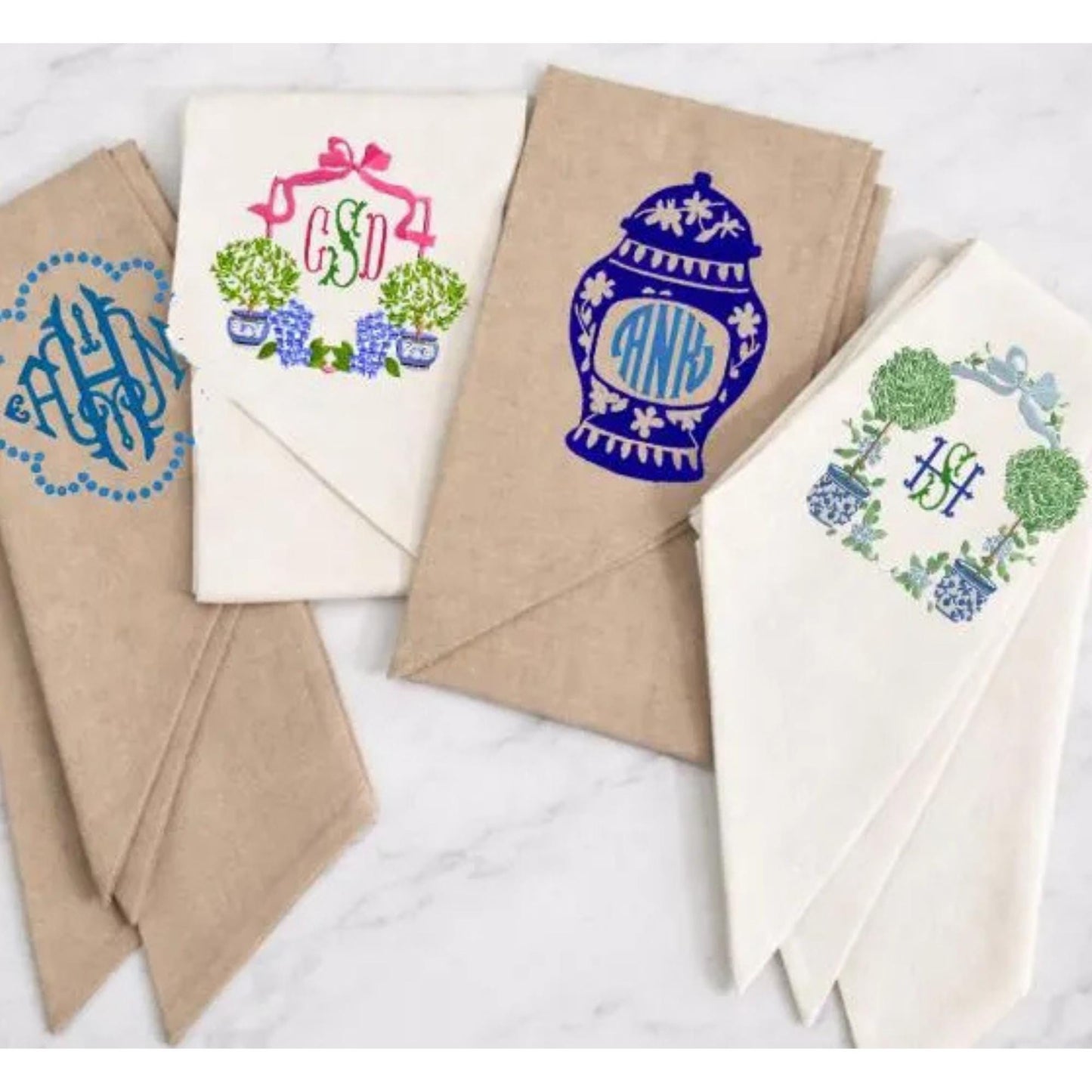 Ginger Jar & Topiary Theme Wreath Sash Collection