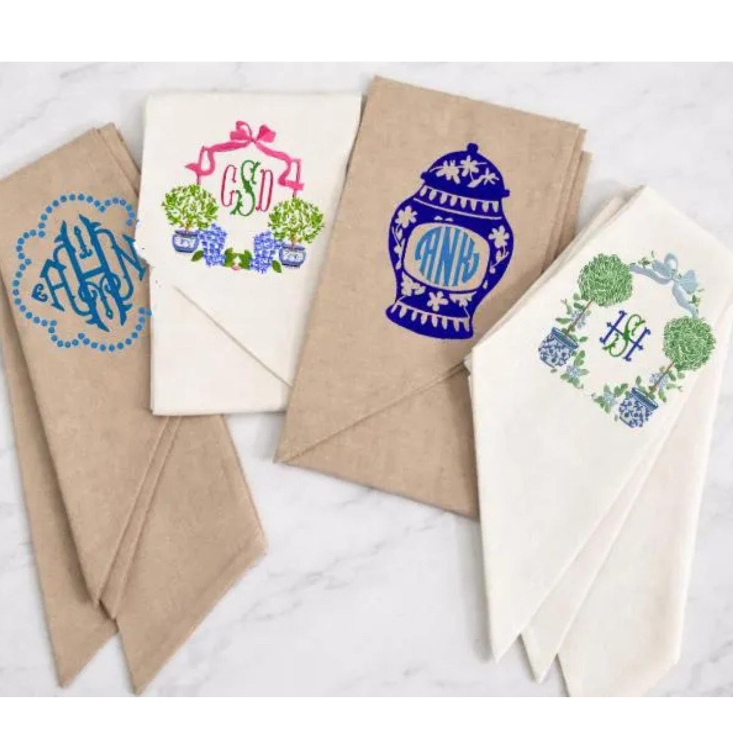 Ginger Jar & Topiary Theme Wreath Sash Collection