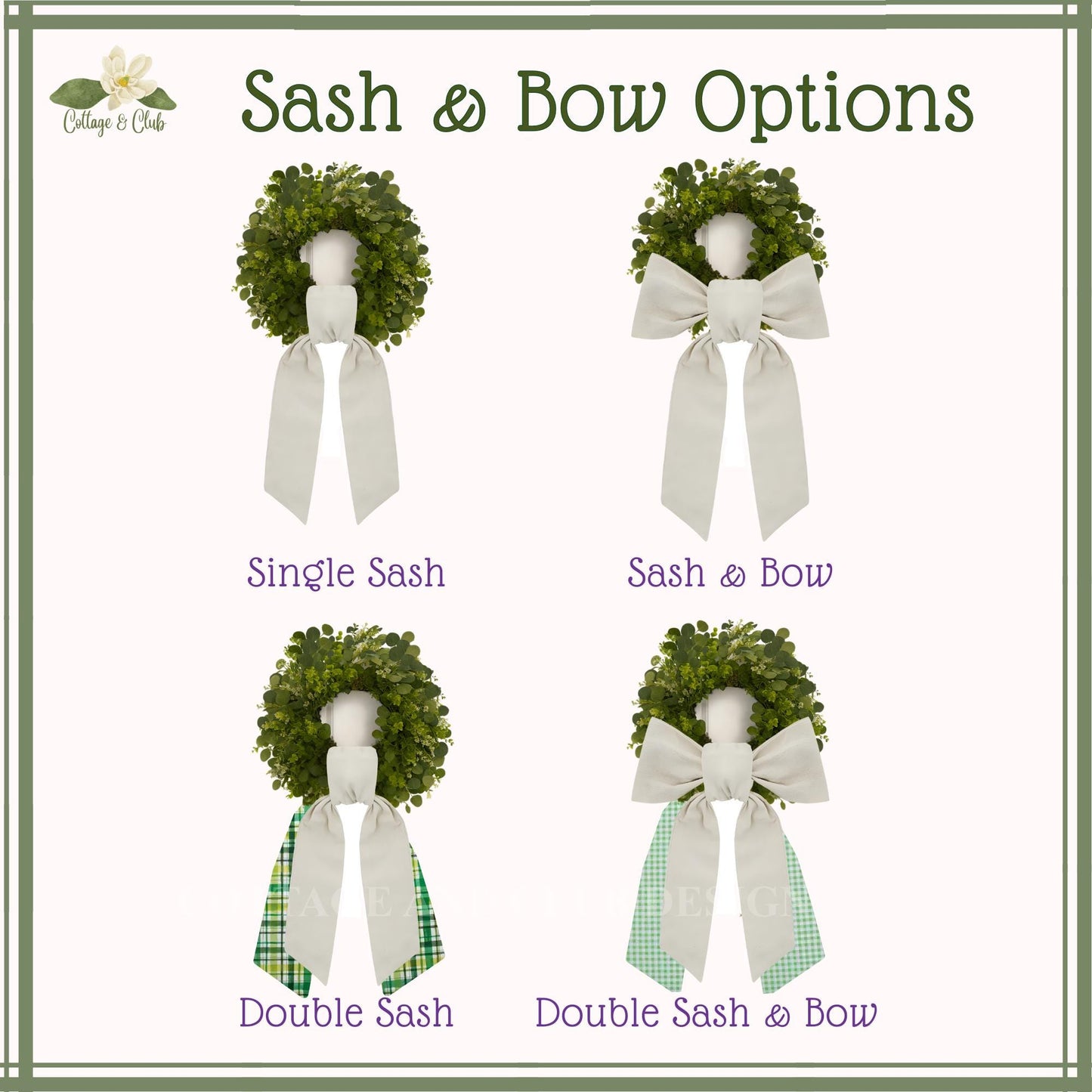 Spring Golf Agusta Tournament Green Jacket Embroidered Wreath Sash