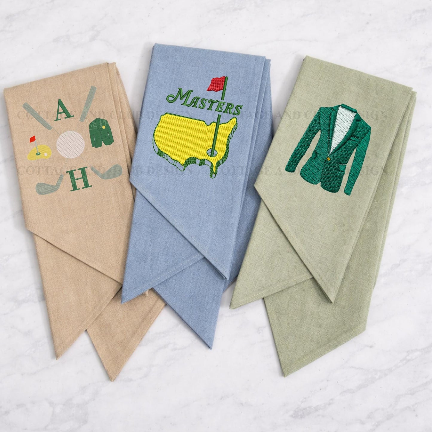 Spring Golf Agusta Tournament Green Jacket Embroidered Wreath Sash