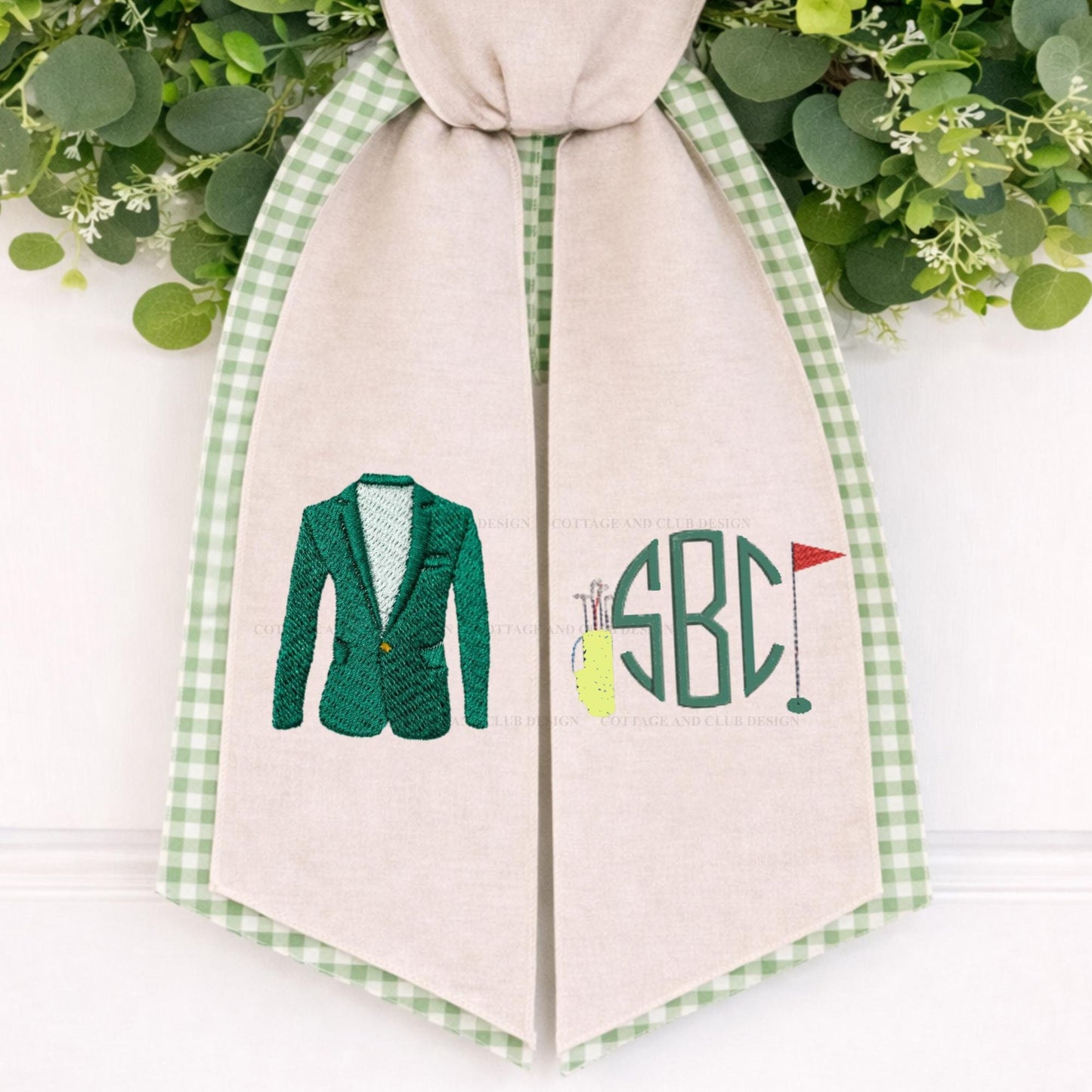 Spring Golf Agusta Tournament Green Jacket Embroidered Wreath Sash