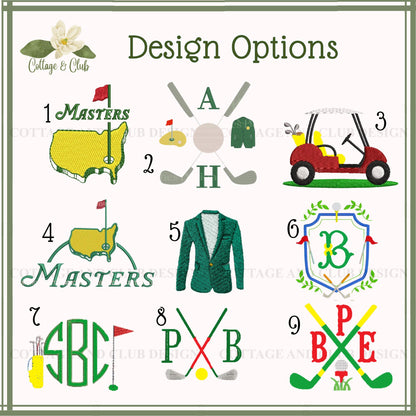 Spring Golf Agusta Tournament Green Jacket Embroidered Wreath Sash