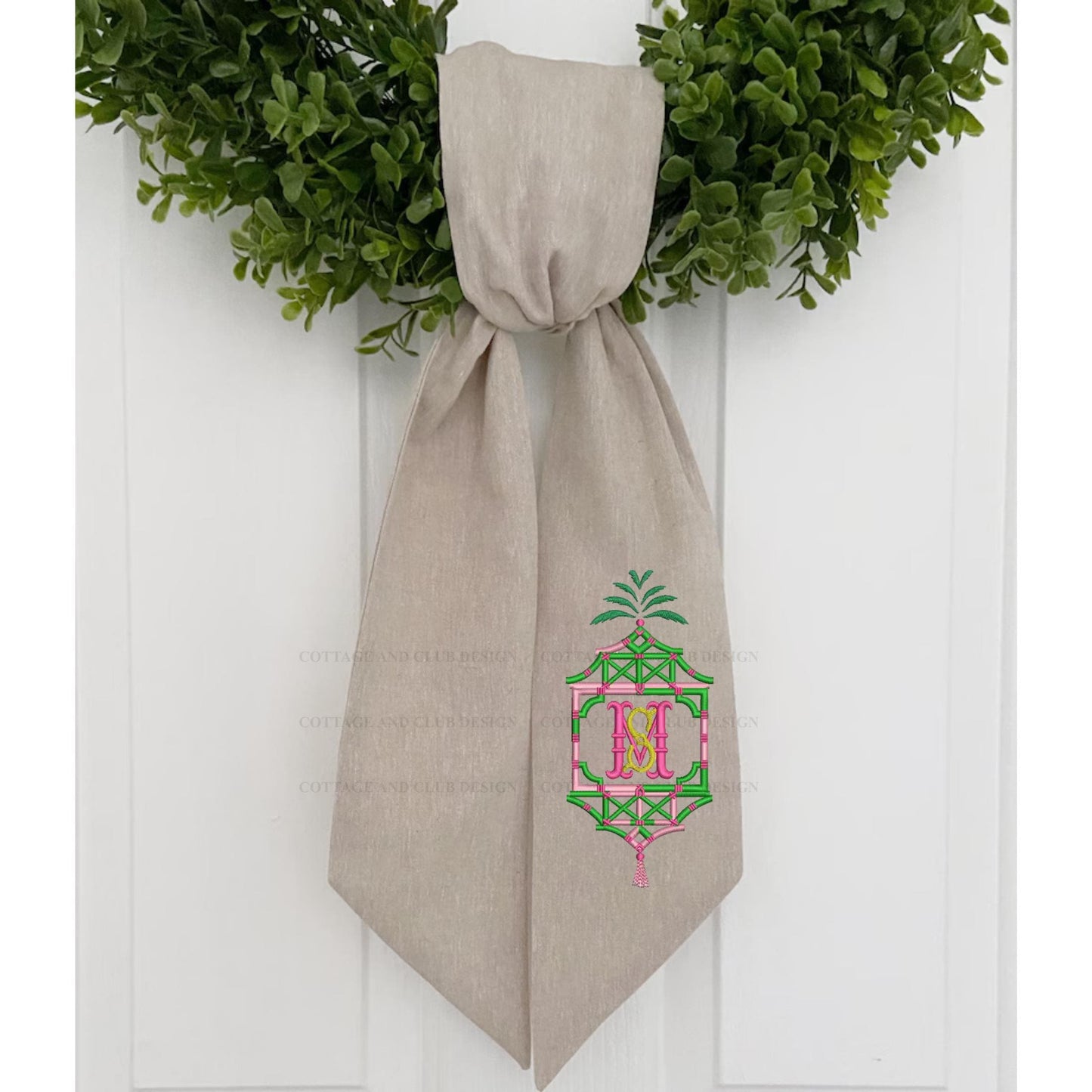 Embroidered Eastern Theme Wreath Sash Collection