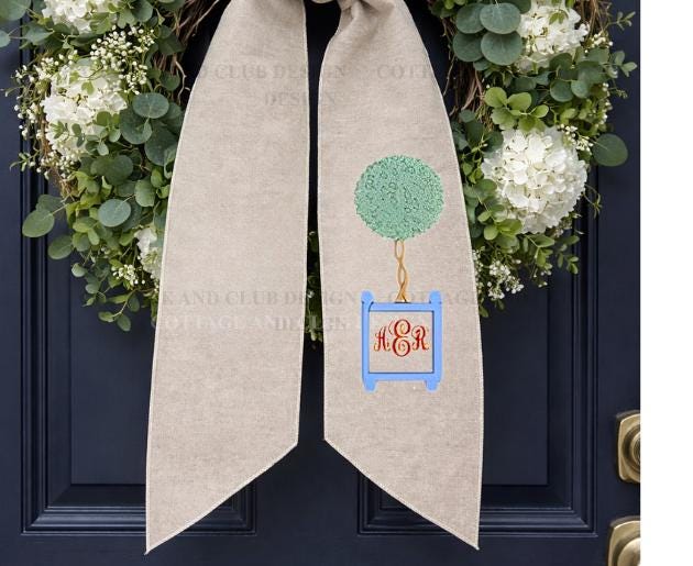 Ginger Jar & Topiary Theme Wreath Sash Collection