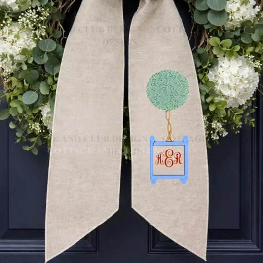 Ginger Jar & Topiary Theme Wreath Sash Collection