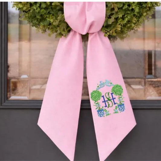 Ginger Jar & Topiary Theme Wreath Sash Collection