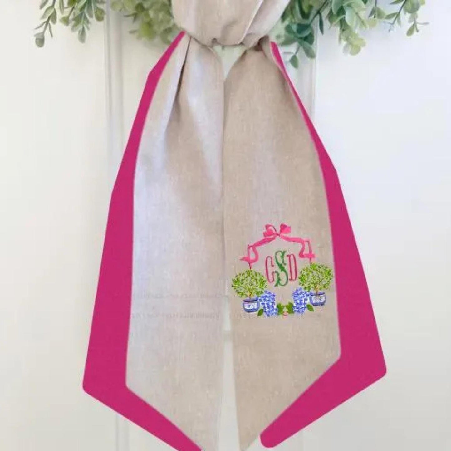 Ginger Jar & Topiary Theme Wreath Sash Collection