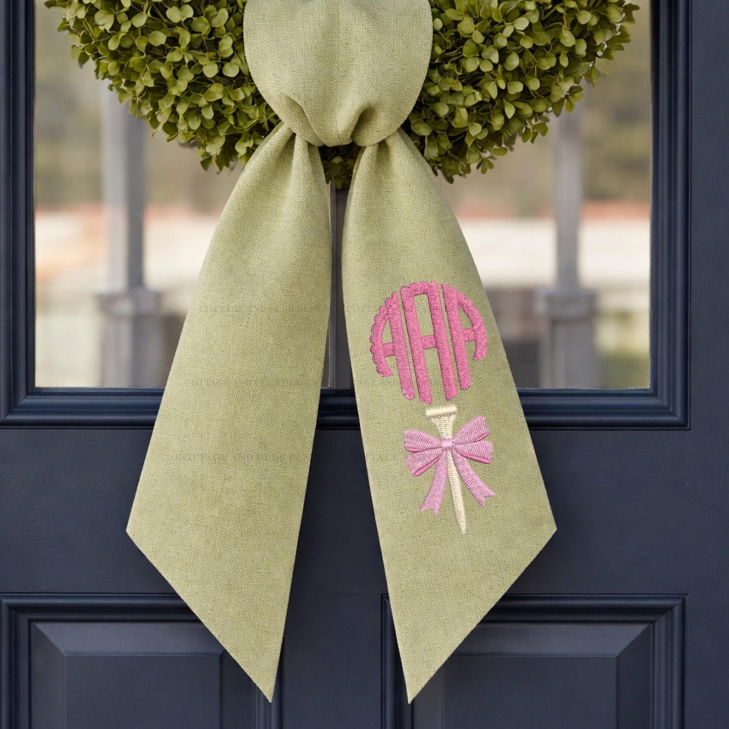Ladies Spring Golf Monogrammed Personalized Embroidered Wreath Sash
