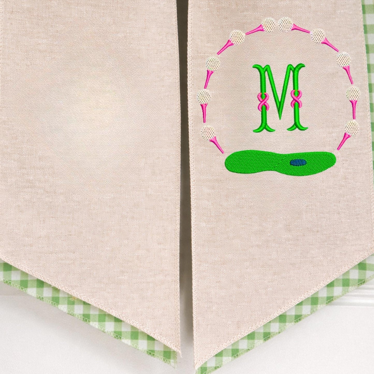 Ladies Spring Golf Monogrammed Personalized Embroidered Wreath Sash