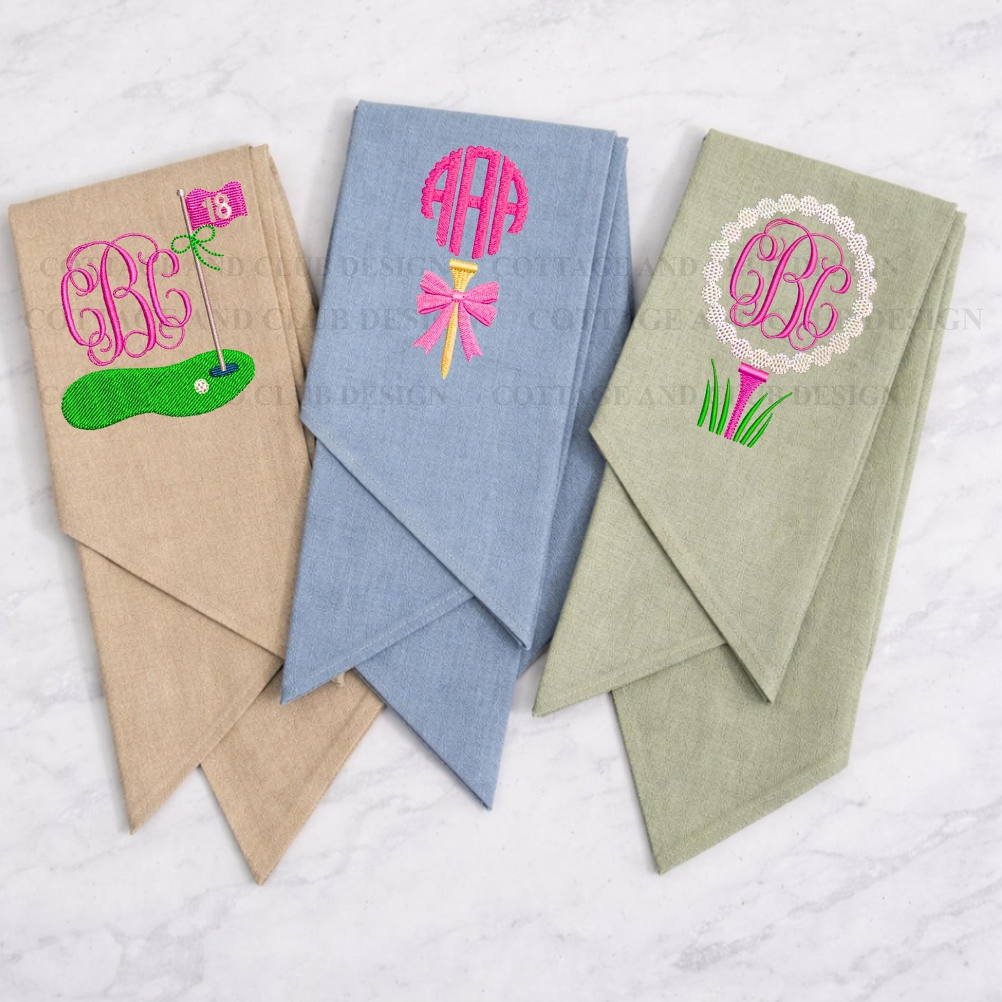 Ladies Spring Golf Monogrammed Personalized Embroidered Wreath Sash