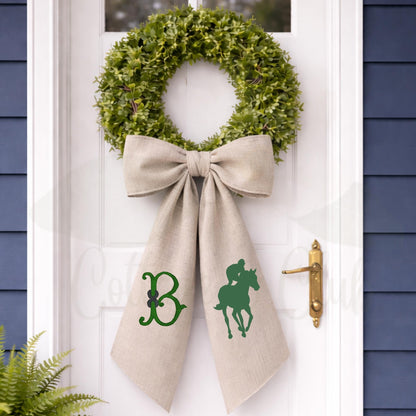 Equestrian Horse Kentucky Derby Days Polo Style Monogrammed Personalized Embroidered Wreath Sash