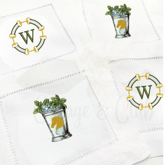 Derby Days Cocktail Drink Napkins - Set of 4