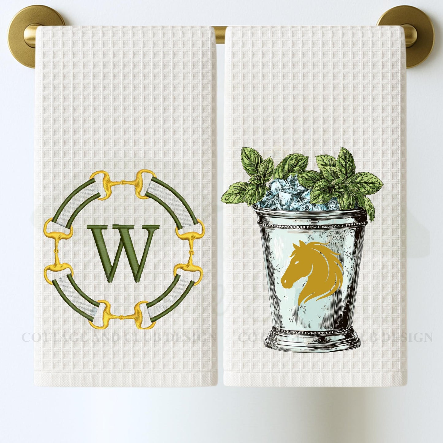 Kentucky Derby Equestrian Horse Race Kitchen Tea Towel or Powder Room Towel