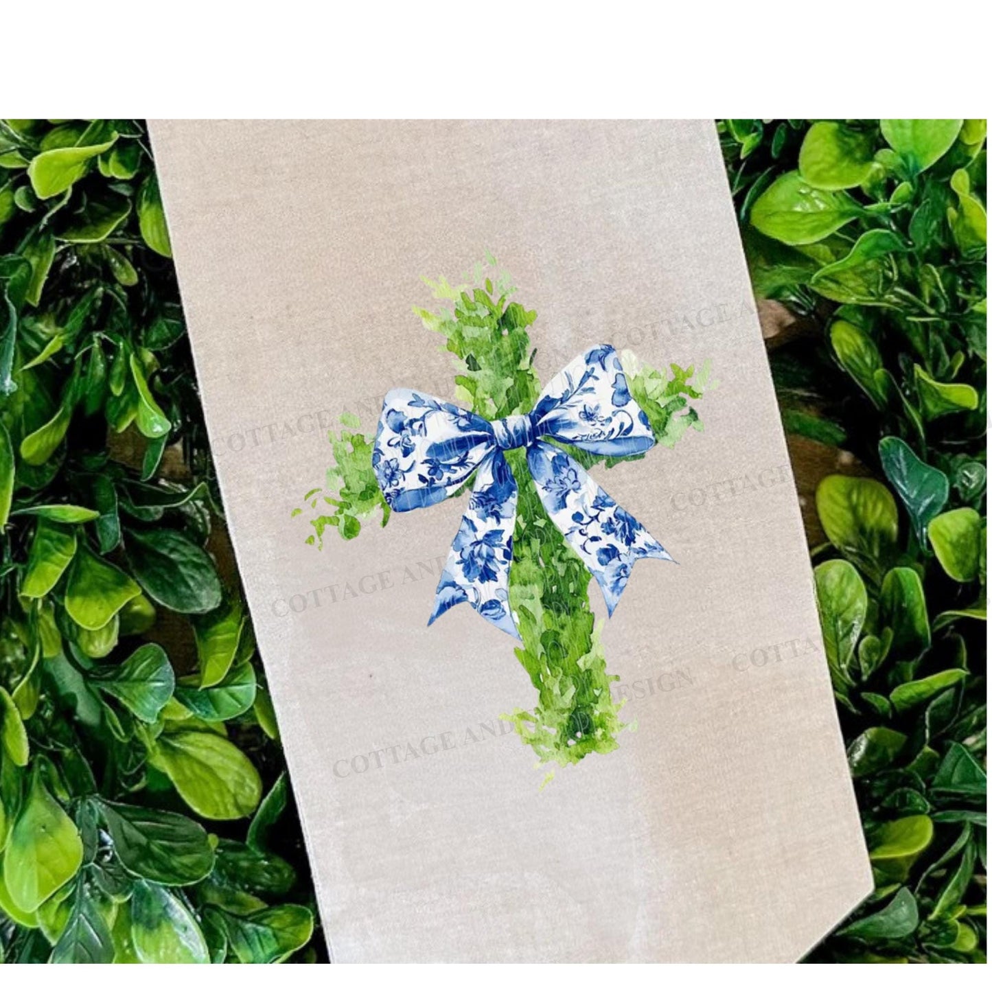 Embroidered Christian Cross Religious Monogrammed Wreath Sash