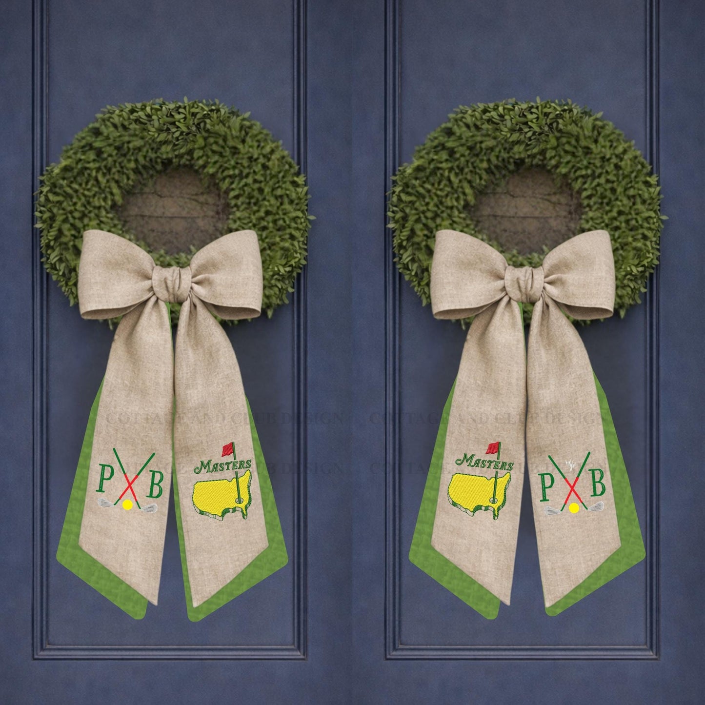 Spring Golf Agusta Tournament Green Jacket Embroidered Wreath Sash