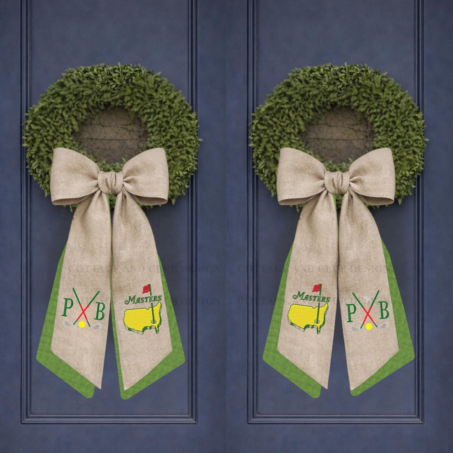 Spring Golf Agusta Tournament Green Jacket Embroidered Wreath Sash