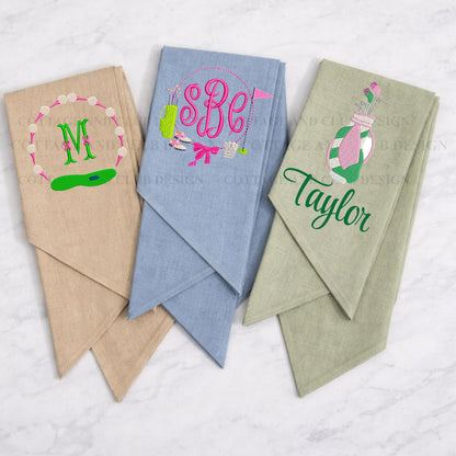 Ladies Spring Golf Monogrammed Personalized Embroidered Wreath Sash