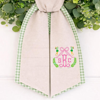 Ladies Spring Golf Monogrammed Personalized Embroidered Wreath Sash