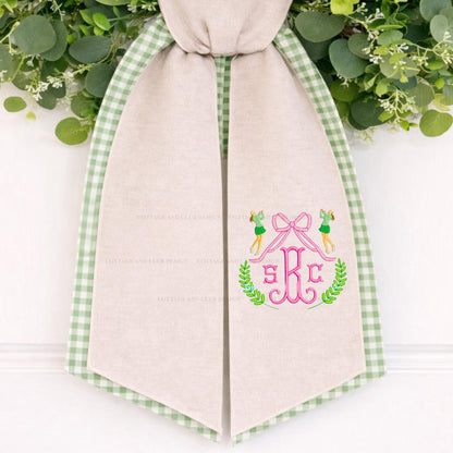 Ladies Spring Golf Monogrammed Personalized Embroidered Wreath Sash