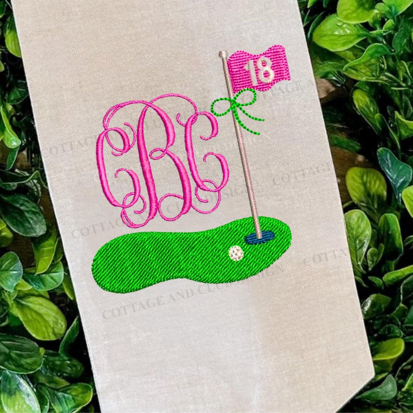 Ladies Spring Golf Monogrammed Personalized Embroidered Wreath Sash