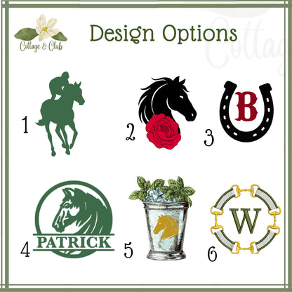 Equestrian Horse Kentucky Derby Days Polo Style Monogrammed Personalized Embroidered Wreath Sash
