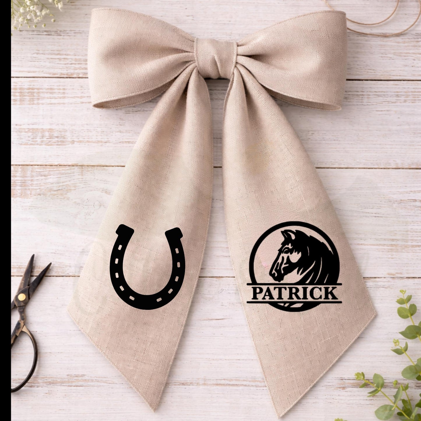 Equestrian Horse Kentucky Derby Days Polo Style Monogrammed Personalized Embroidered Wreath Sash