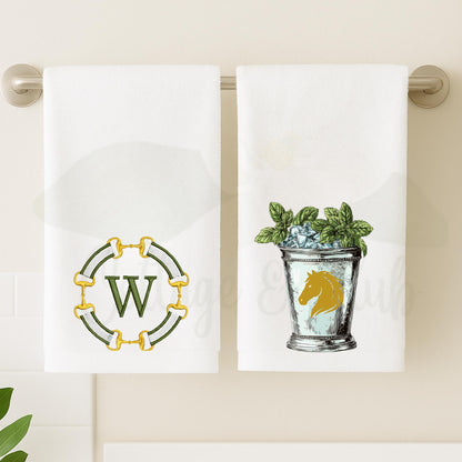 Kentucky Derby Equestrian Horse Race Kitchen Tea Towel or Powder Room Towel