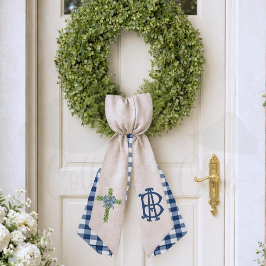 Embroidered Christian Wreath Sash