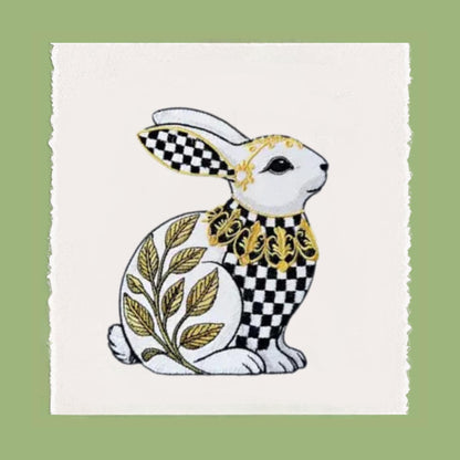 Black & White Check Bee Tea Towel - Courtly Check Inspired Design