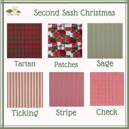 Embroidered Christmas Wreath Sash: Coordinating Sash Available - Holiday Door Hanger - Personalized Ornament Decor
