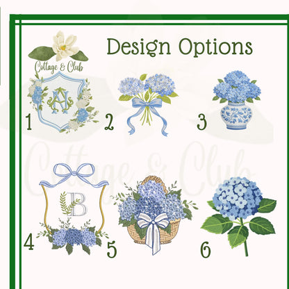 Hydrangea Spring Monogrammed Personalized Embroidered Wreath Sash