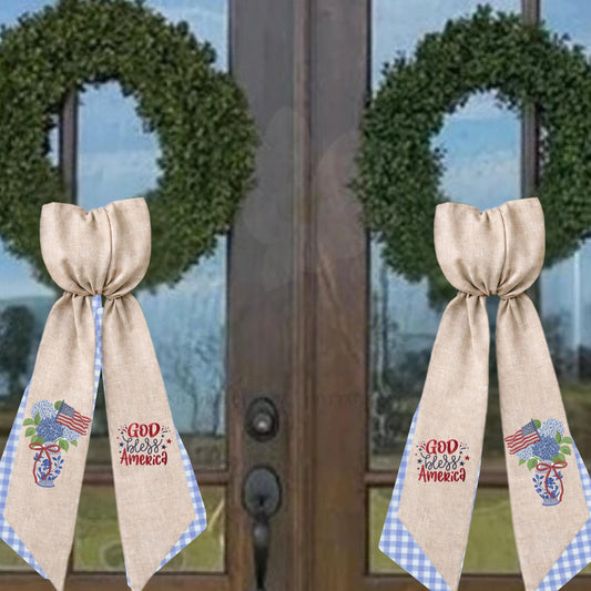 4th of July Hydrangea Wreath Sash