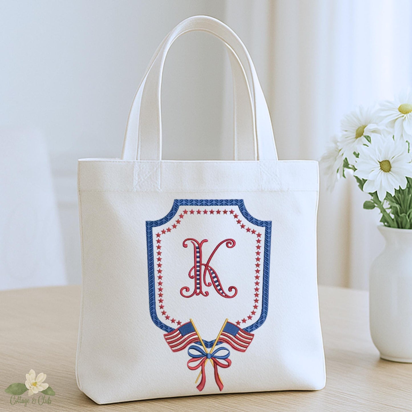 Fourth of July Patriotic Independence Day Double-Sided Canvas Tote Bags