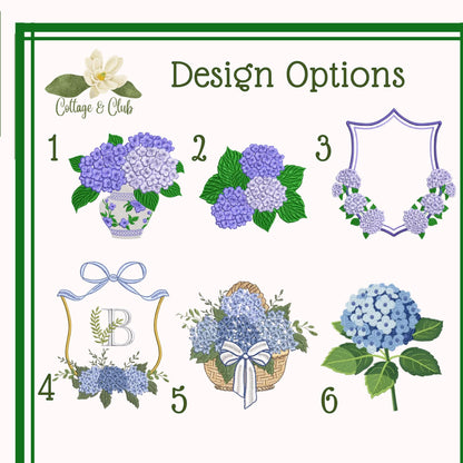 Hydrangea Monogrammed Personalized Embroidered Wreath Sash