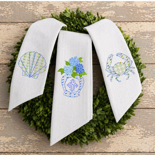 Hydrangea Beach House Wreath Sash