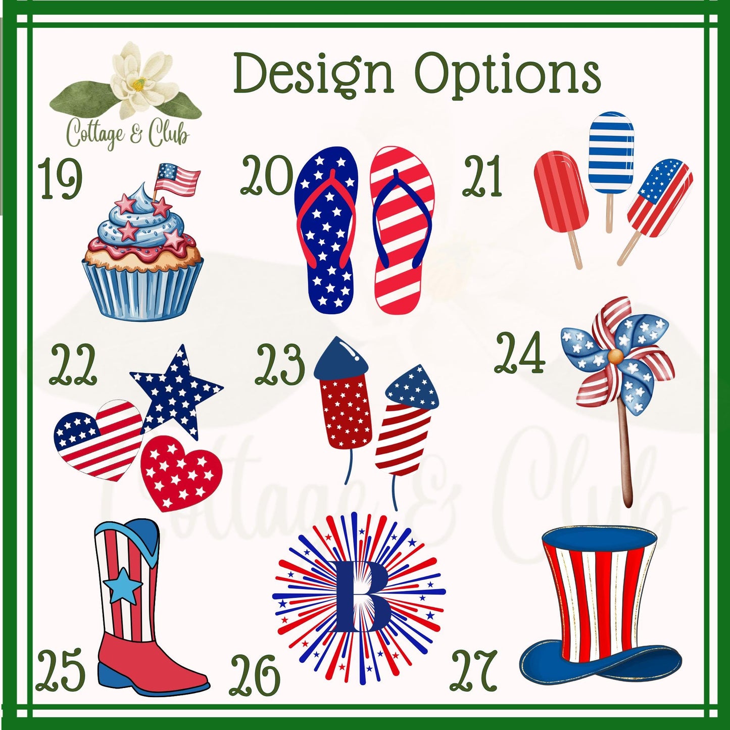 4th of July Independence Day Patriotic Nantucket Hydrangea Personalized Embroidered Monogrammed Wreath Sash