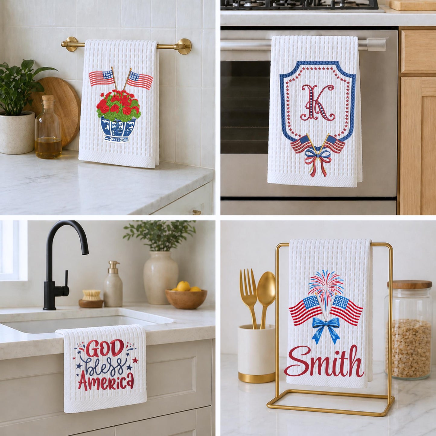 4th of July Independence Day Patriotic Bathroom Hand Towels For The Bathroom & Powder Room
