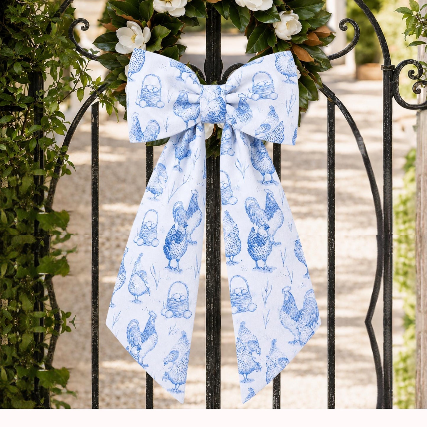 Chicken Farmhouse Embroidered Monogrammed Decorative Sash, Wreath Sash, Porch Sash, Indoor Decor
