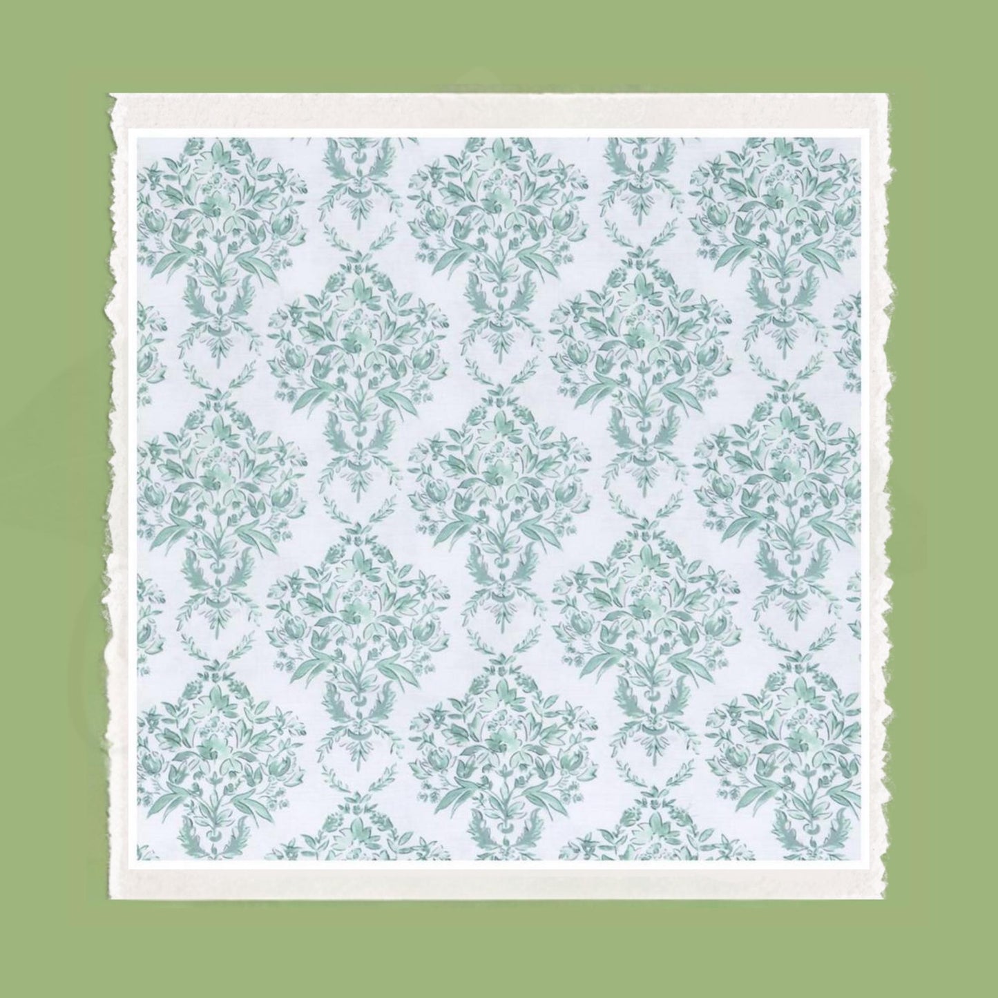 Sage Toile Embroidered Monogrammed Decorative Sash, Wreath Sash, Porch Sash, Indoor Decor: Chinoiserie Summer Decor