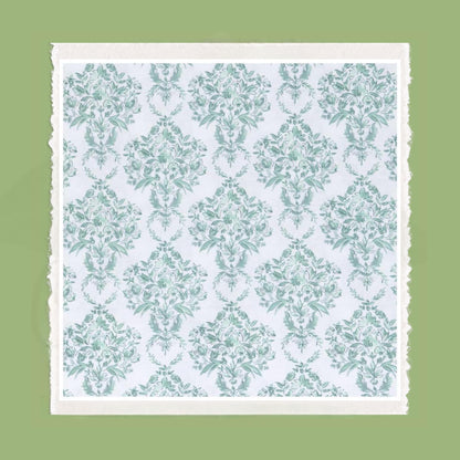 Sage Toile Embroidered Monogrammed Decorative Sash, Wreath Sash, Porch Sash, Indoor Decor: Chinoiserie Summer Decor