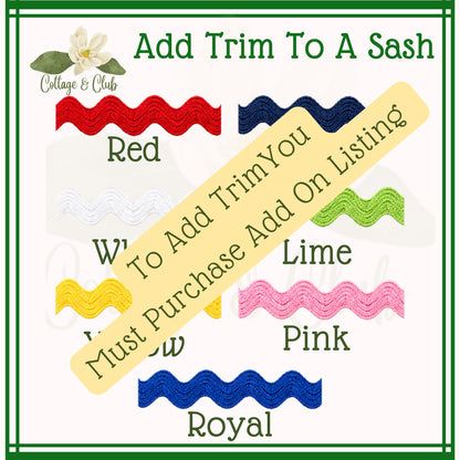 Sage Toile Embroidered Monogramed Gift Basket Sash, Wreath Sash, Porch Sash: Chinoiserie Summer Decor