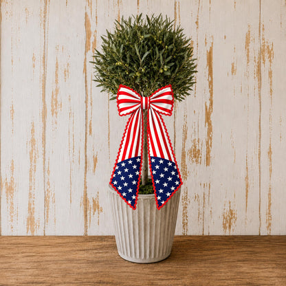American Flag Patriotic Independence Day Monogrammed Personalized Embroidered Wreath Sash