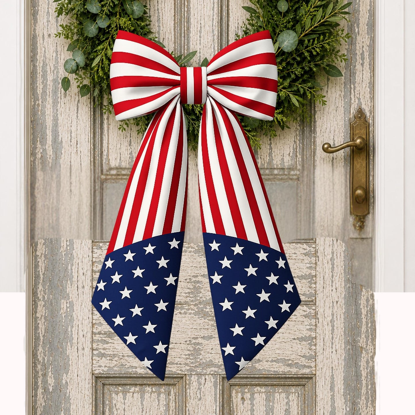 American Flag Patriotic Independence Day Monogrammed Personalized Embroidered Wreath Sash
