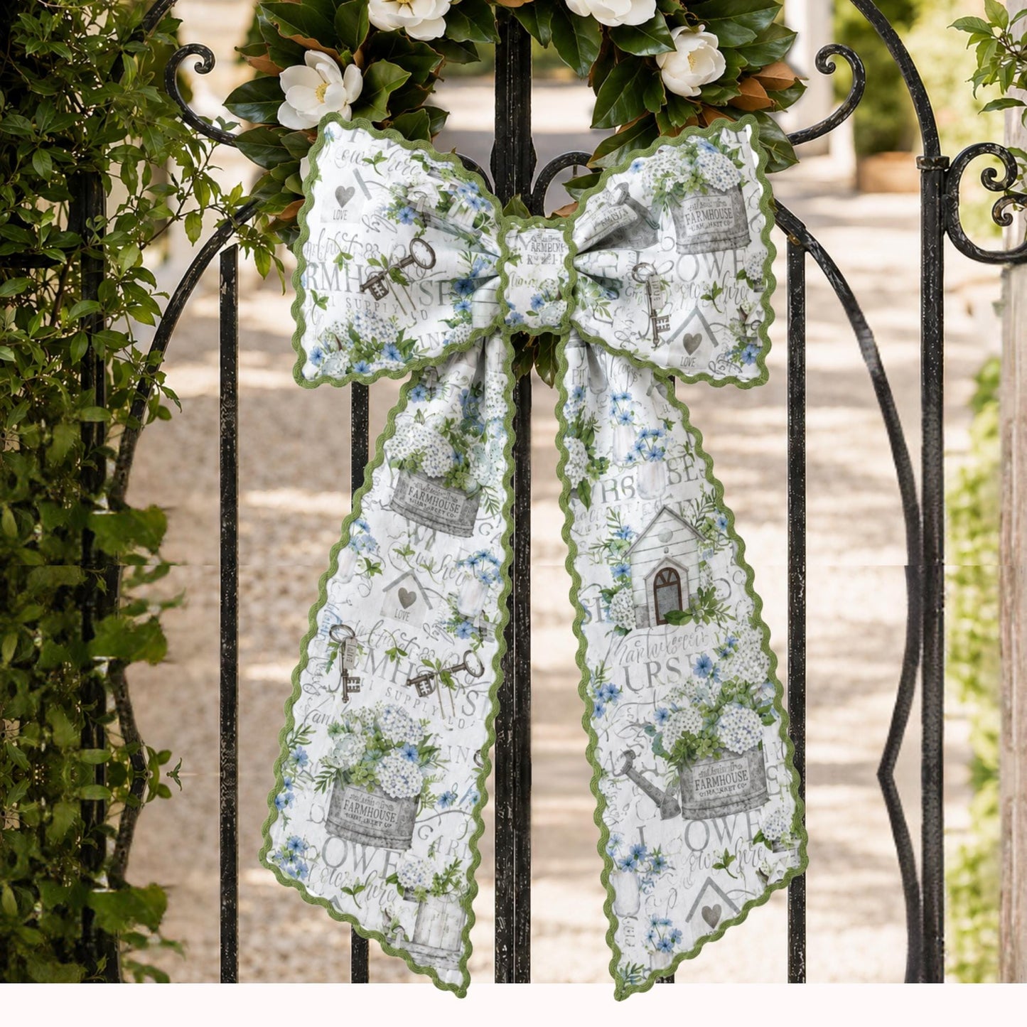 Garden Themed  Embroidered Wreath Sash - Personalize By Adding A Monogram