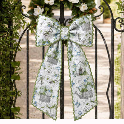Garden Themed  Embroidered Wreath Sash - Personalize By Adding A Monogram