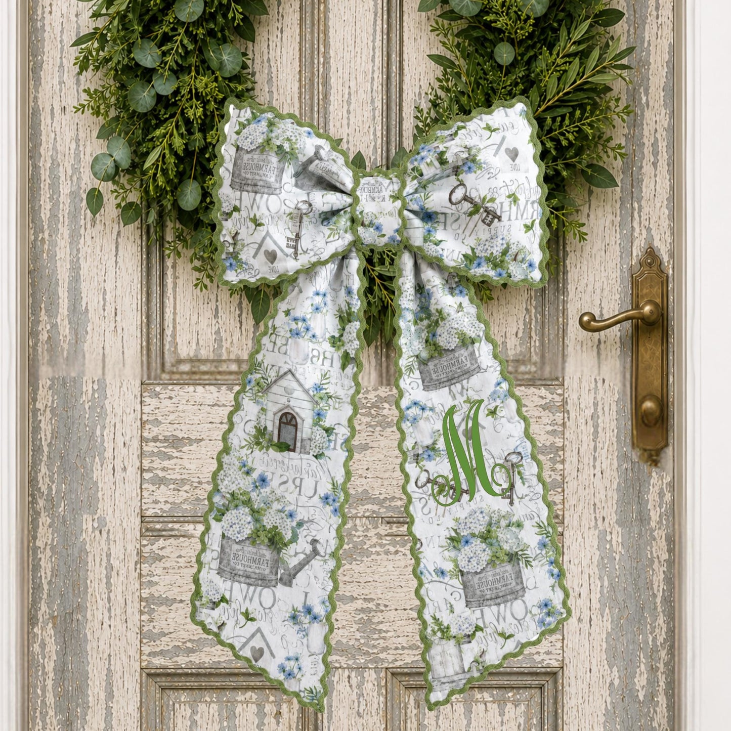 Garden Themed  Embroidered Wreath Sash - Personalize By Adding A Monogram