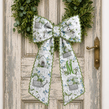 Garden Themed  Embroidered Wreath Sash - Personalize By Adding A Monogram