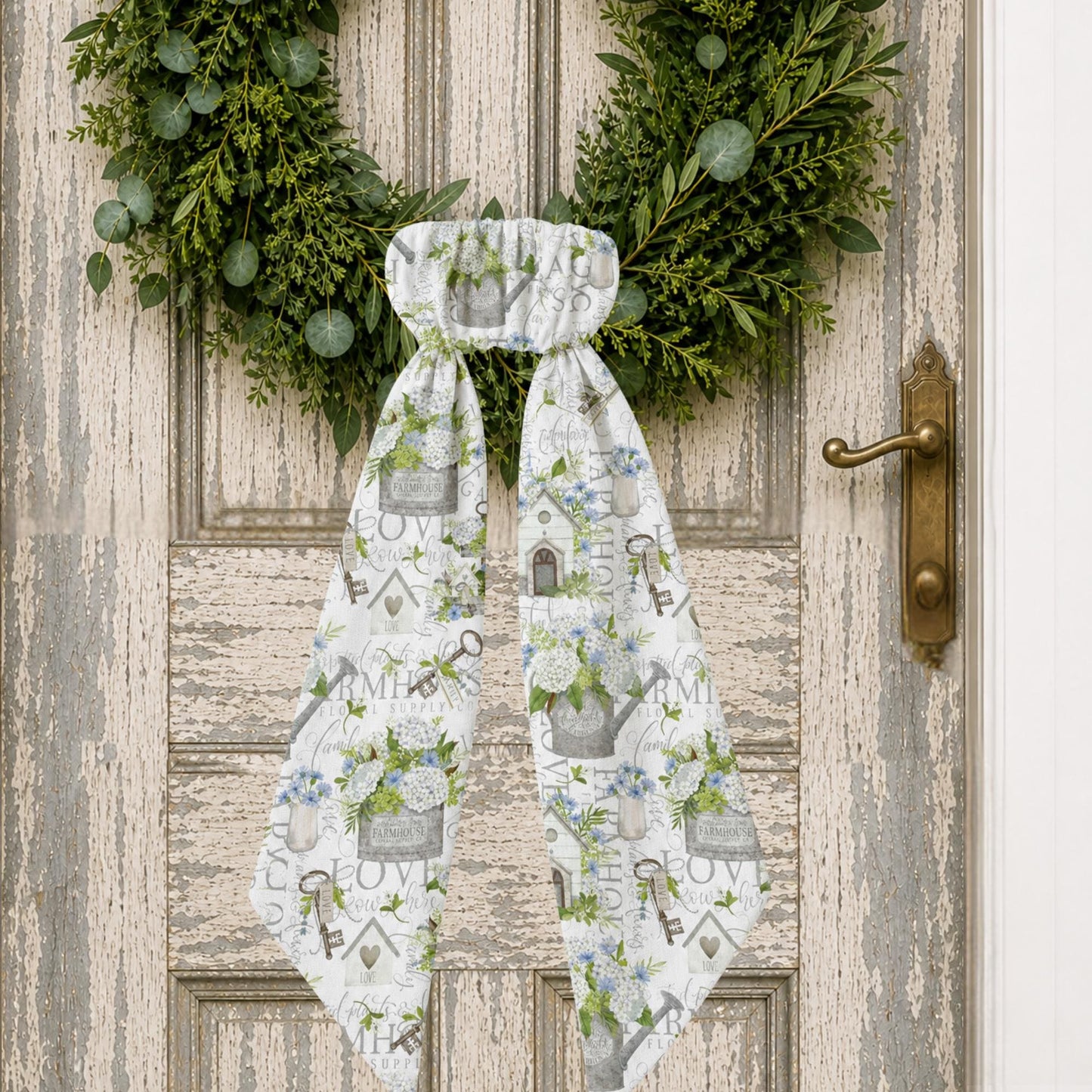 Garden Themed  Embroidered Wreath Sash - Personalize By Adding A Monogram